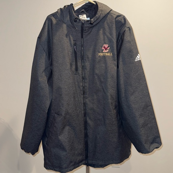 Adidas Boston College football winter coat with hood size XL - Picture 1 of 9